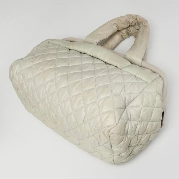 Chanel Dark White Quilted Nylon Coco Cocoon Large Zip Tote Bag - Picture 3 of 12